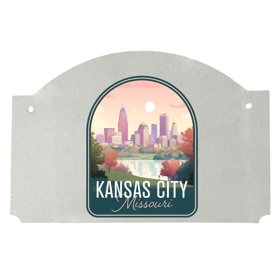 Kansas City Missouri Design B Souvenir Wood sign flat with string Image 1