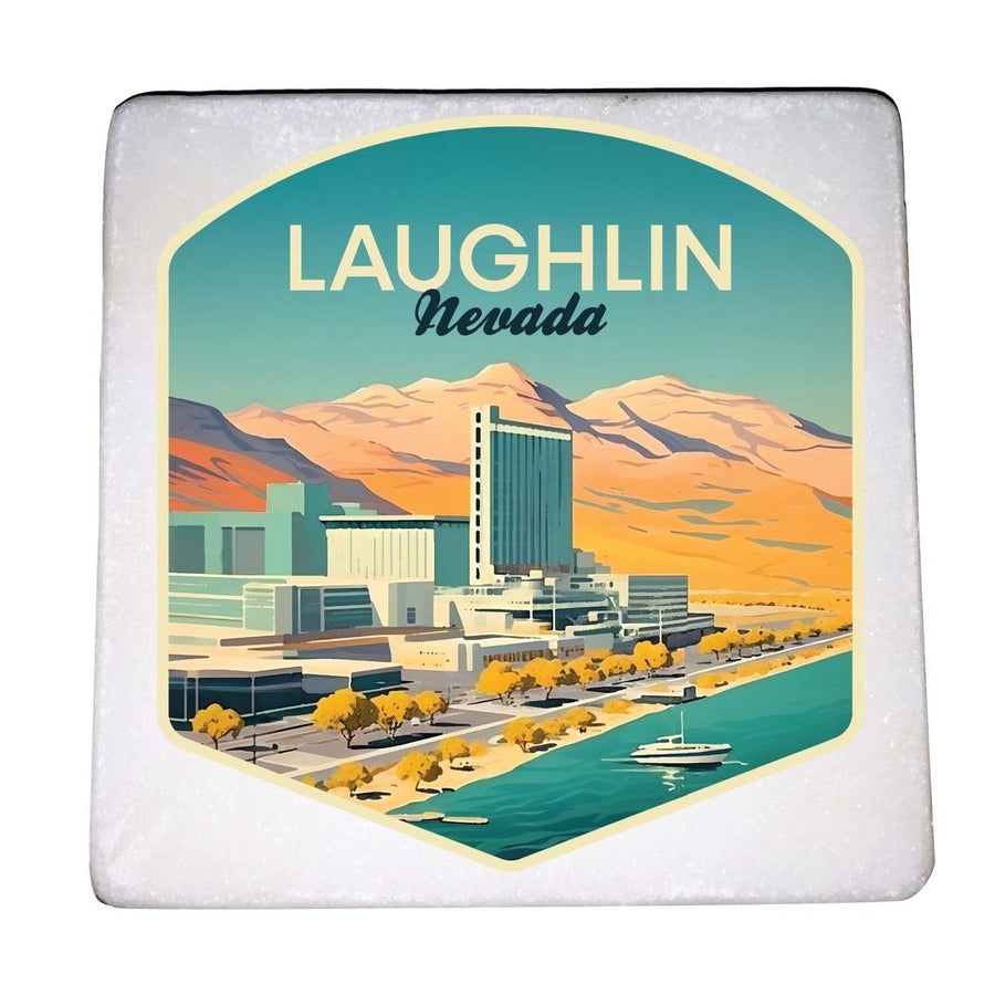 Laughlin Nevada Design A Souvenir 4x4-Inch Coaster Marble 4 Pack Image 1