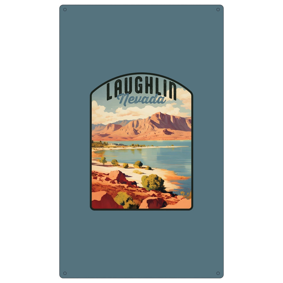 Laughlin Nevada Design B Souvenir Metal Sign 9 x 15 Image 1