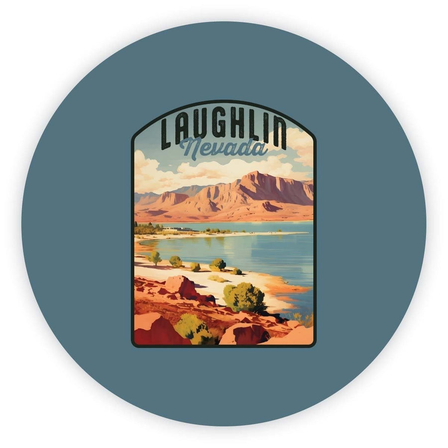 Laughlin Nevada Design B Souvenir Round Vinyl Decal Sticker Image 1