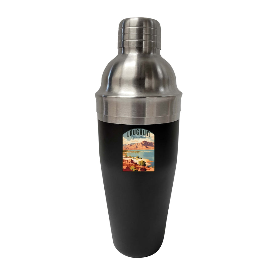 Laughlin Nevada Design B Souvenir 24 oz Stainless Steel Cocktail Shaker Black Image 1