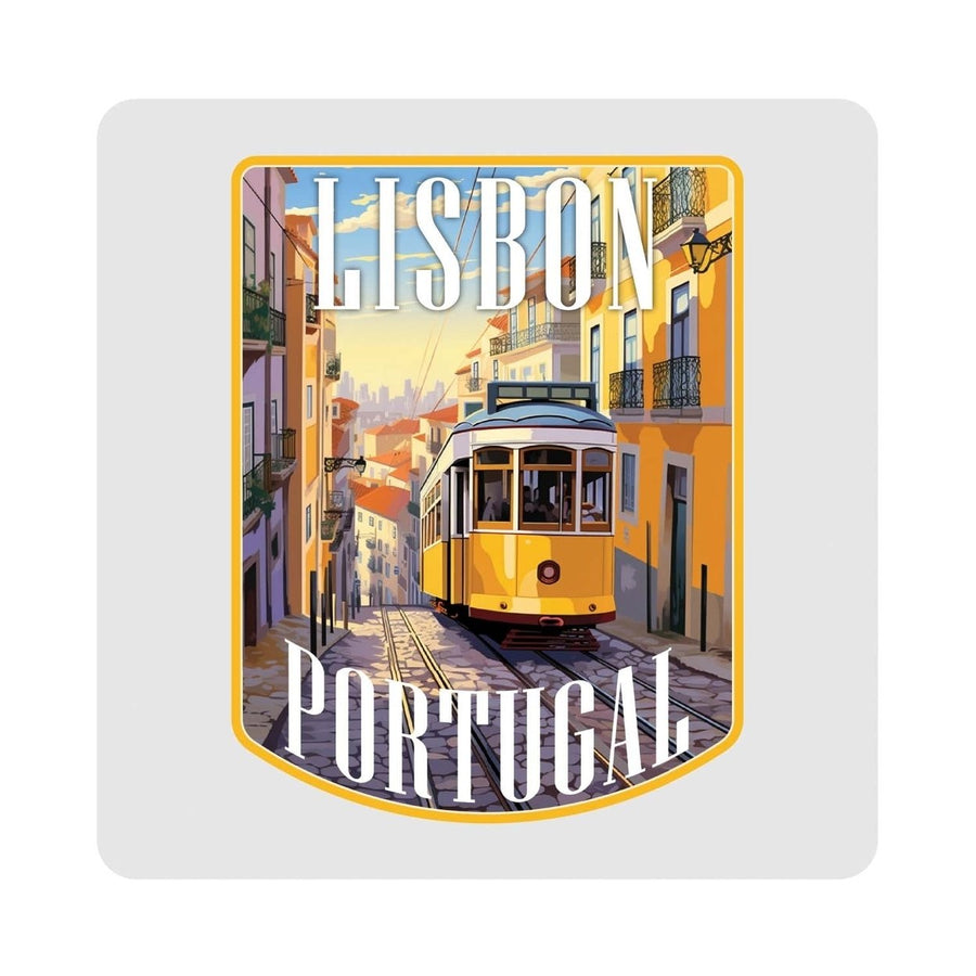 Lisbon Portugal Design A Souvenir 4x4-Inch Coaster Acrylic 4 Pack Image 1