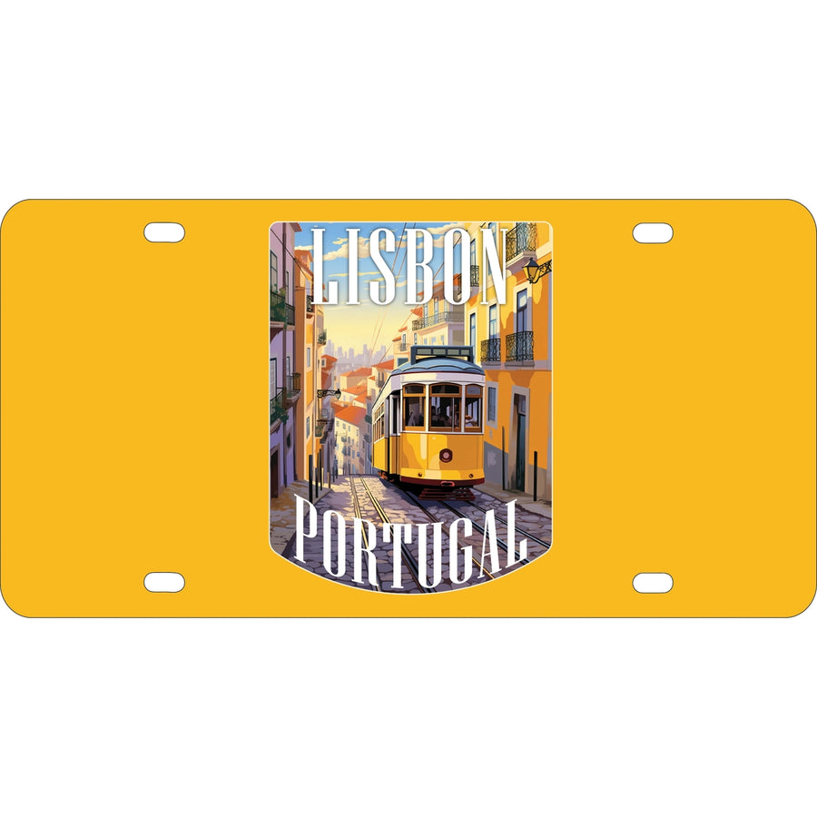 Lisbon Portugal Design A Souvenir Metal License Plate Image 1