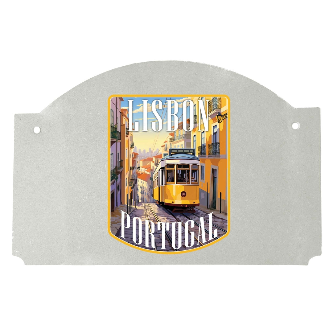 Lisbon Portugal Design A Souvenir Wood sign flat with string Image 1