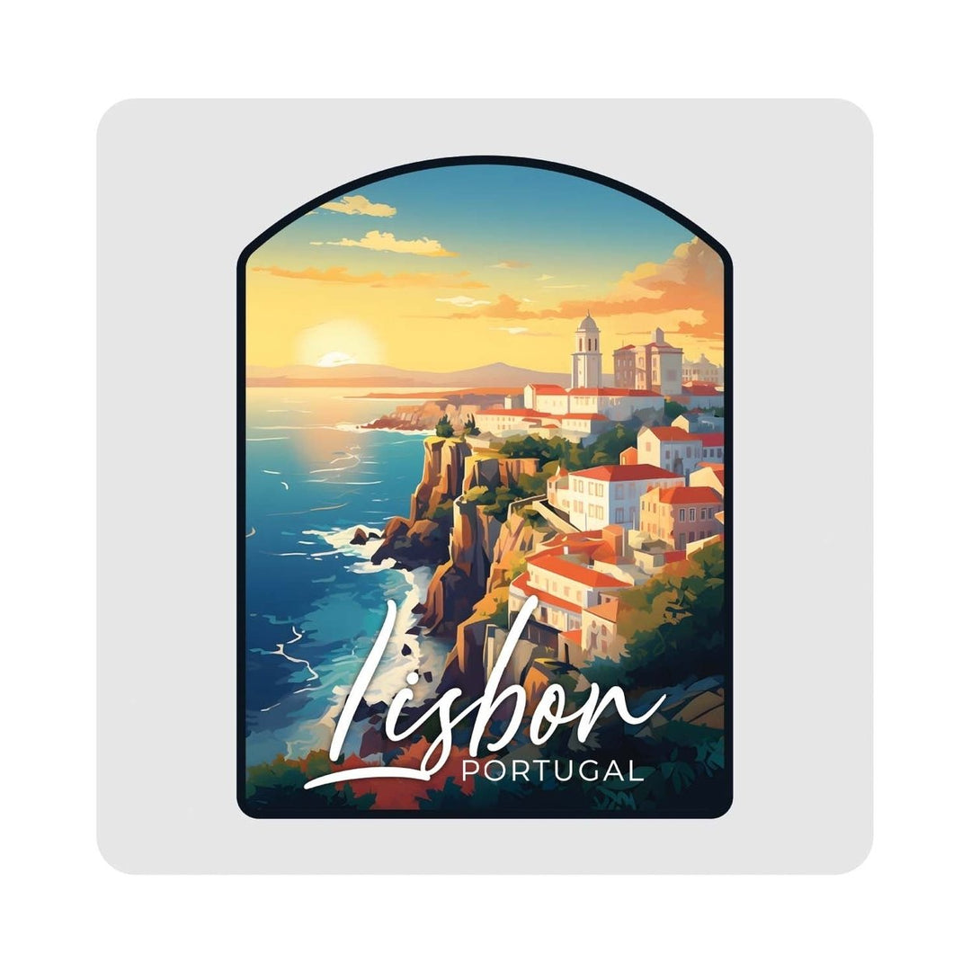 Lisbon Portugal Design B Souvenir 4x4-Inch Coaster Acrylic 4 Pack Image 1