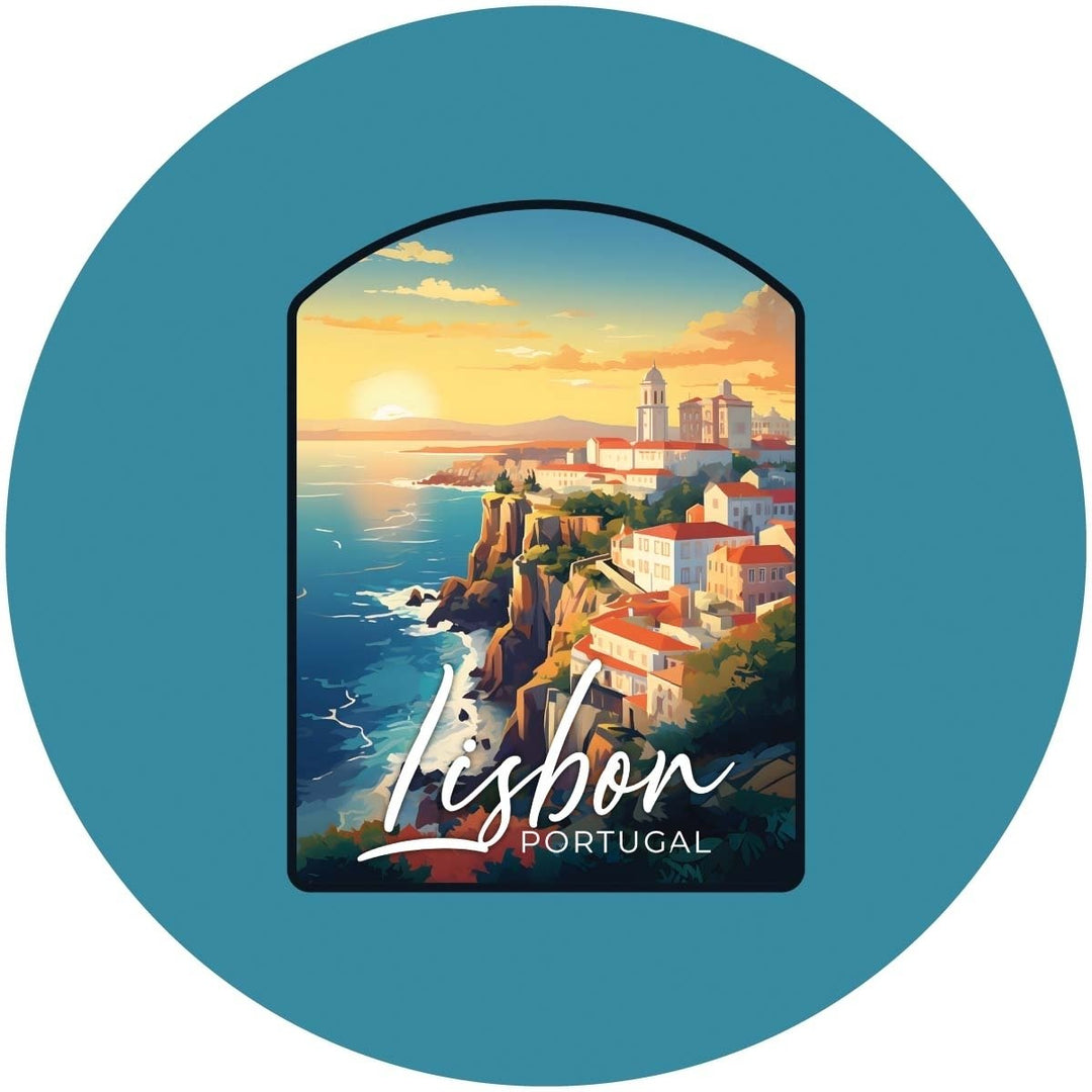 Lisbon Portugal Design B Souvenir Coaster Paper 4 Pack Image 1