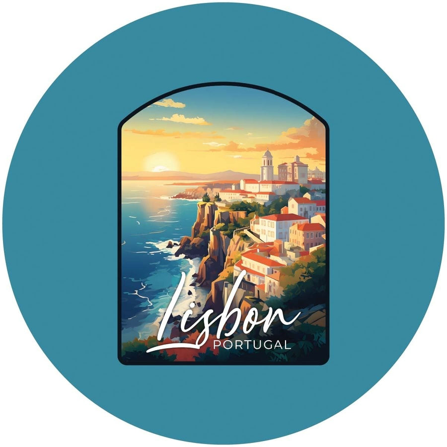 Lisbon Portugal Design B Souvenir Coaster Paper 4 Pack Image 1