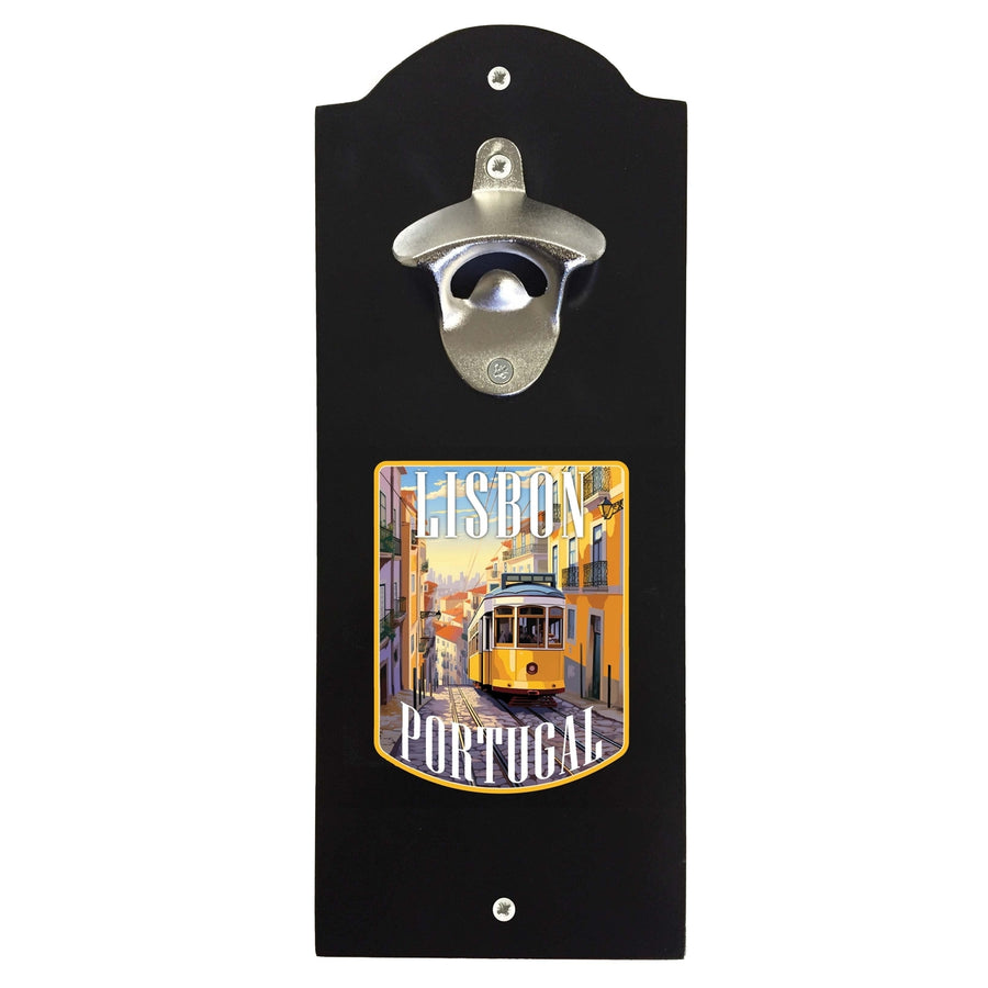 Lisbon Portugal Design A Souvenir Wall mounted bottle opener Image 1