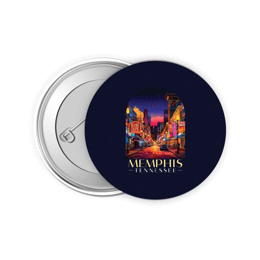 Memphis Tennessee Design C Souvenir Small 2-Inch Button Pin 4 Pack Image 1