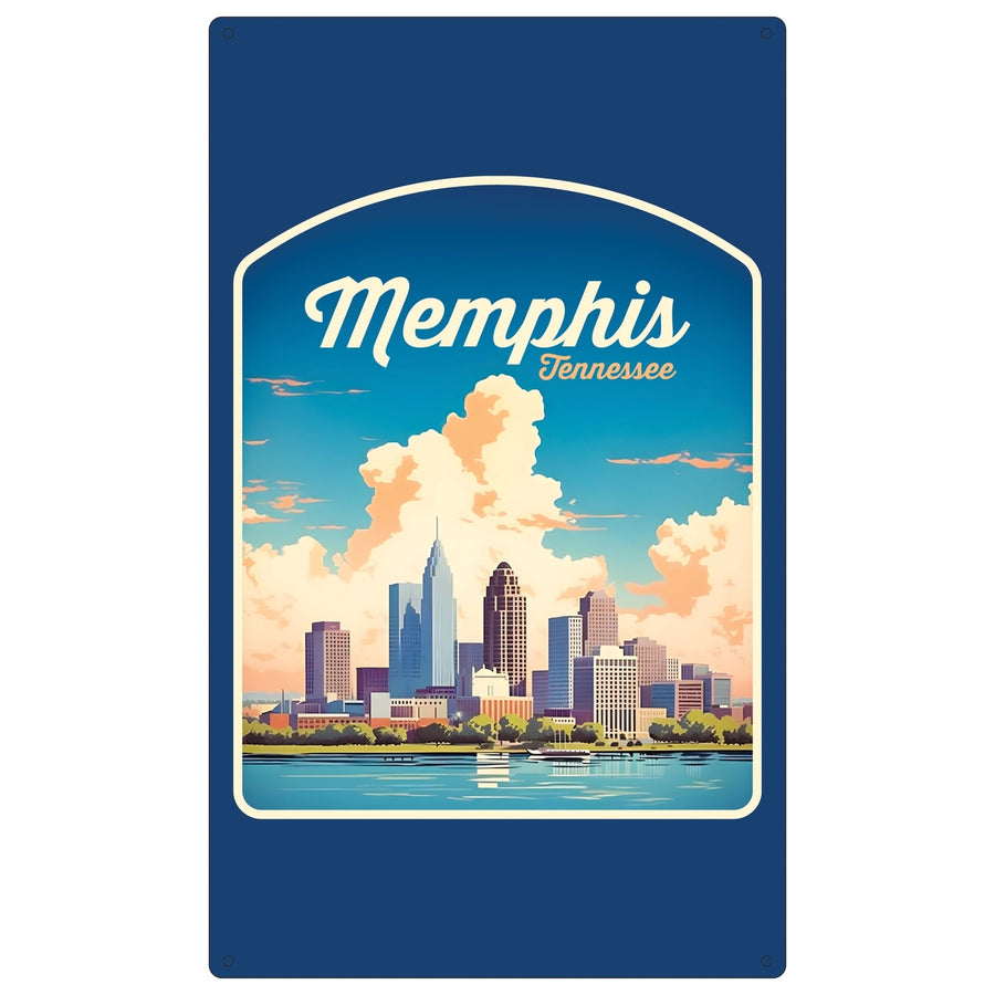 Memphis Tennessee Design A Souvenir Metal Sign 9 x 15 Image 1