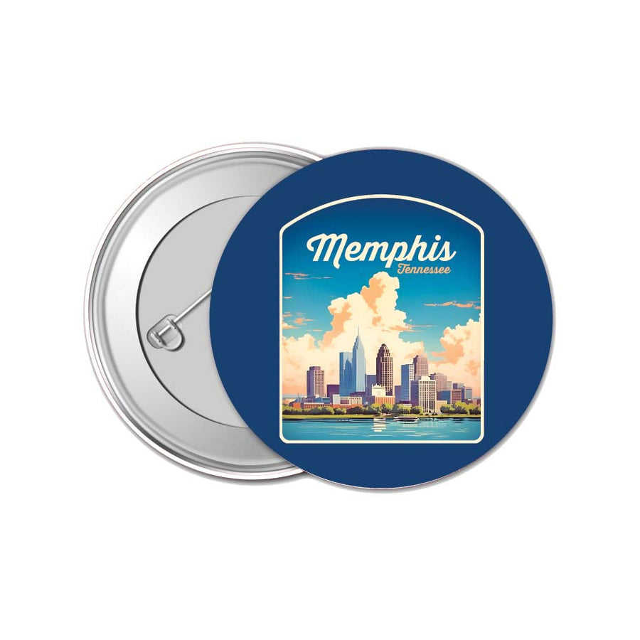 Memphis Tennessee Design A Souvenir Small 1-Inch Button Pin 4 Pack Image 1