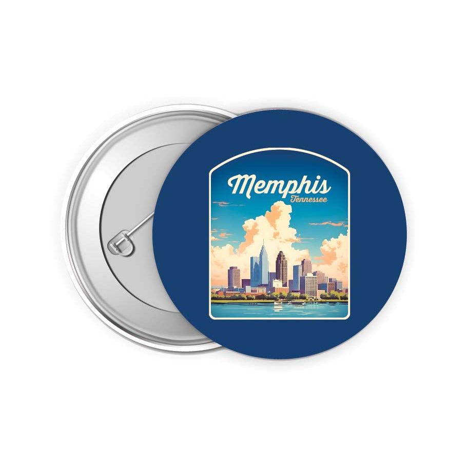 Memphis Tennessee Design A Souvenir Small 2-Inch Button Pin 4 Pack Image 1