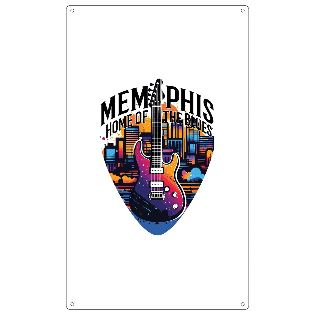 Memphis Tennessee Design B Souvenir Metal Sign 9 x 15 Image 1