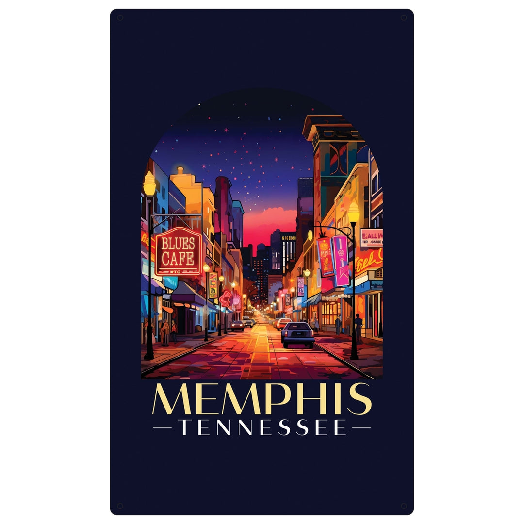 Memphis Tennessee Design C Souvenir Metal Sign 9 x 15 Image 1