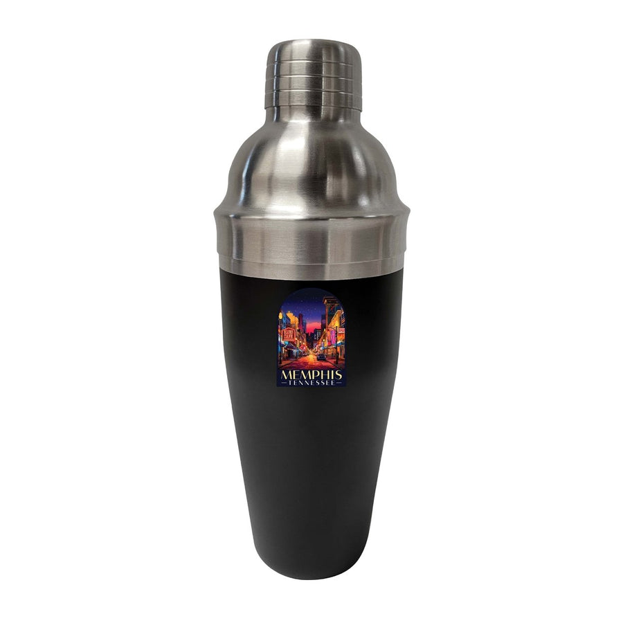 Memphis Tennessee Design C Souvenir 24 oz Stainless Steel Cocktail Shaker Black Image 1