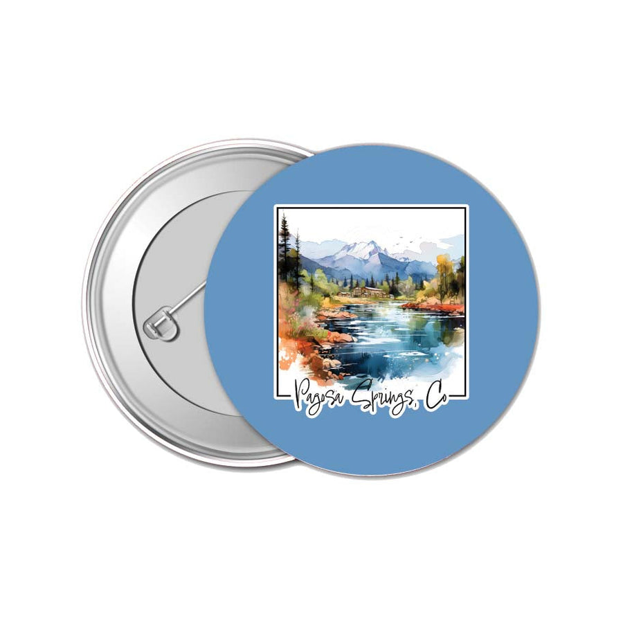 Pagosa Springs Colorado Design A Souvenir Small 1-Inch Button Pin 4 Pack Image 1