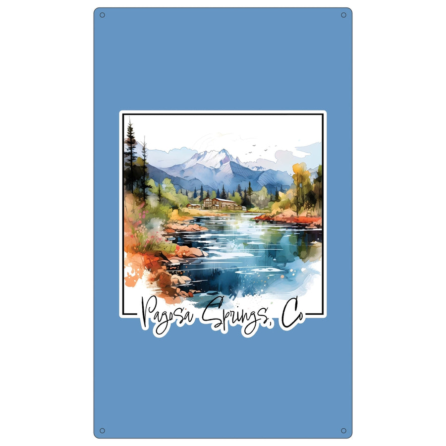 Pagosa Springs Colorado Design A Souvenir Metal Sign 9 x 15 Image 1