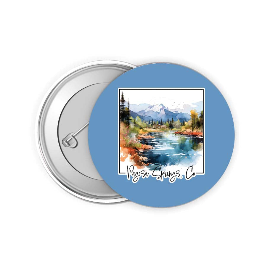 Pagosa Springs Colorado Design A Souvenir Small 2-Inch Button Pin 4 Pack Image 1