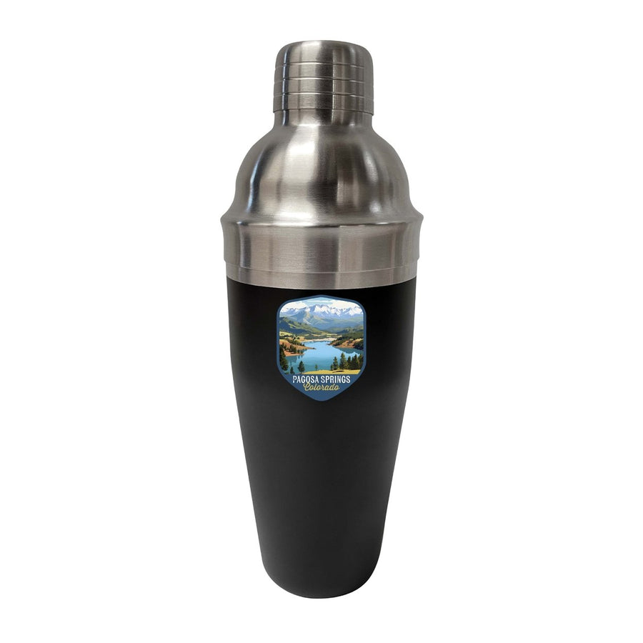 Pagosa Springs Colorado Design B Souvenir 24 oz Stainless Steel Cocktail Shaker Black Image 1