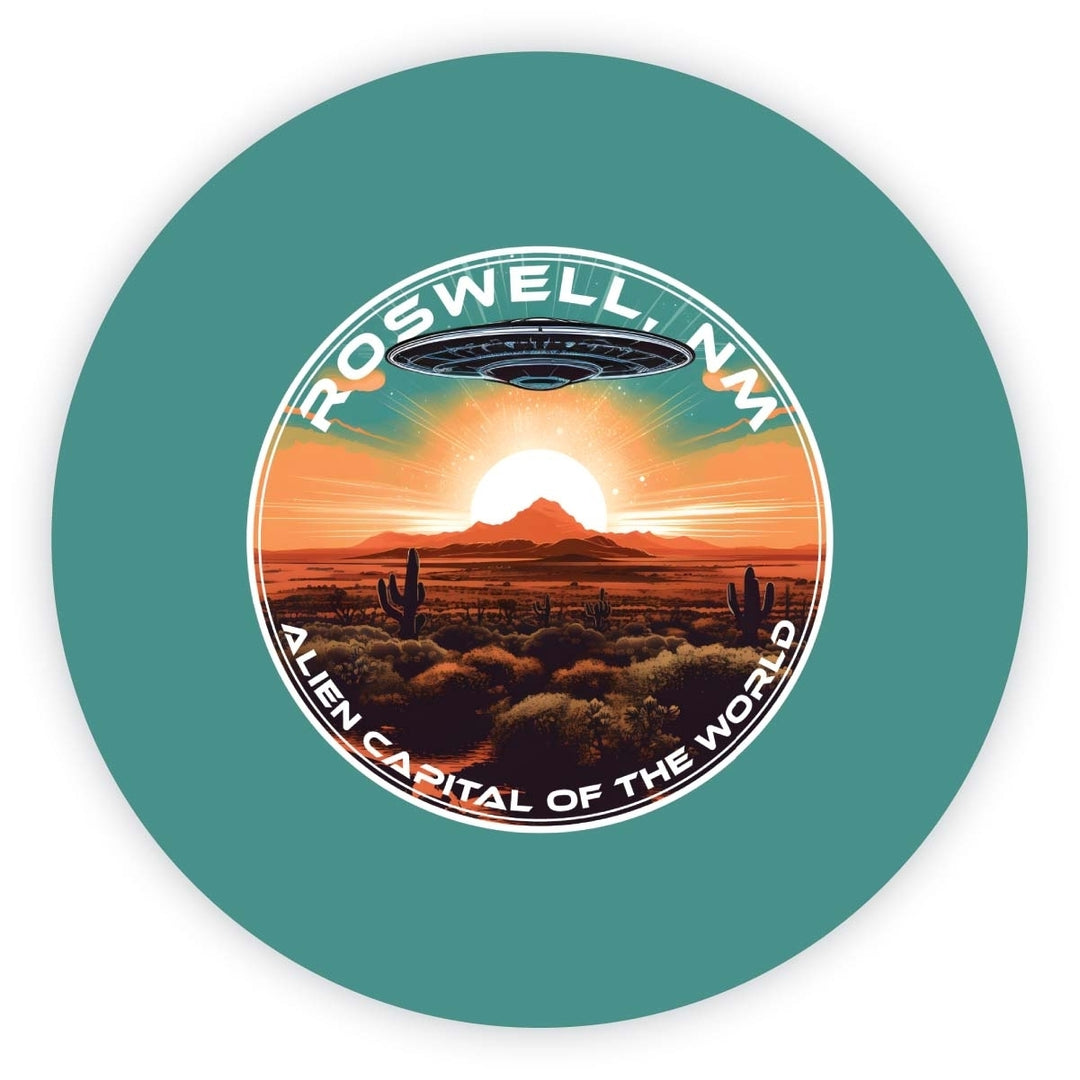 Roswell Mexico Design A Souvenir Round Vinyl Decal Sticker Image 1