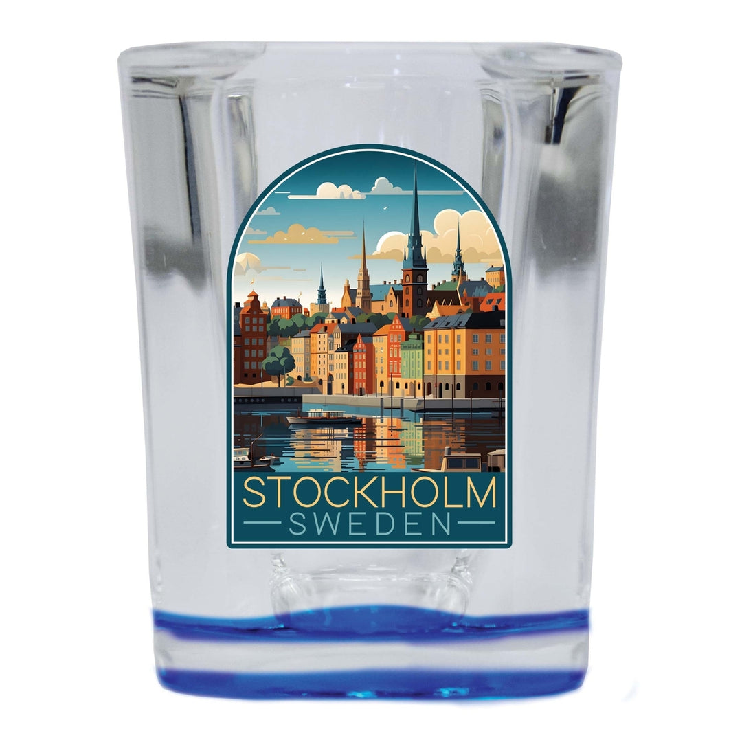 Stockholm Sweden Design A Souvenir 2 Ounce Shot Glass Square Image 3