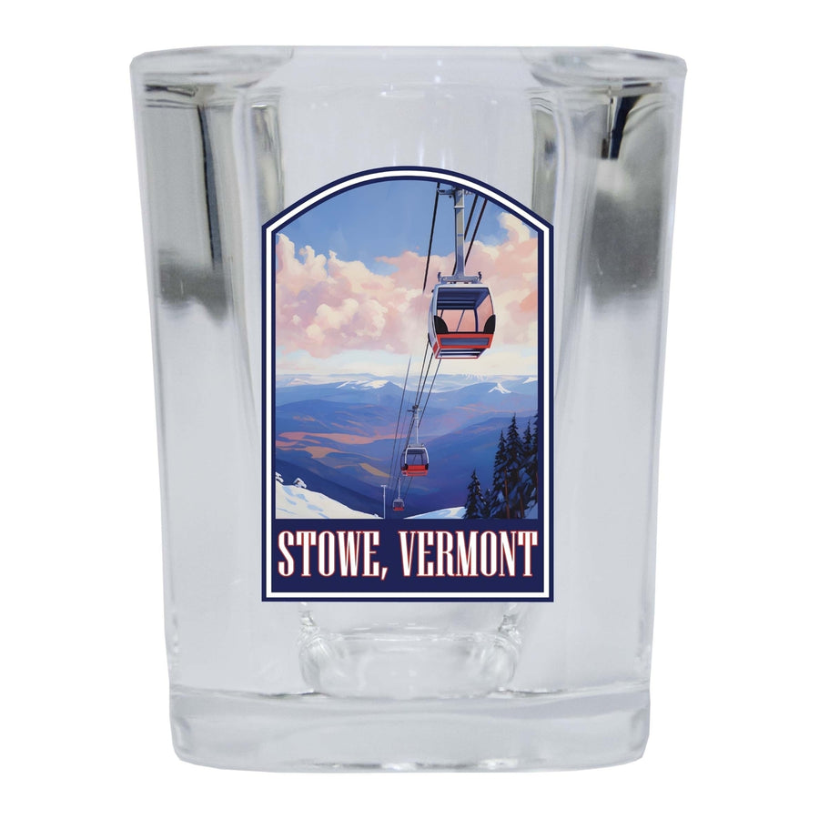 Stowe Mountain Vermont Design B Souvenir 2 Ounce Shot Glass Square Image 1