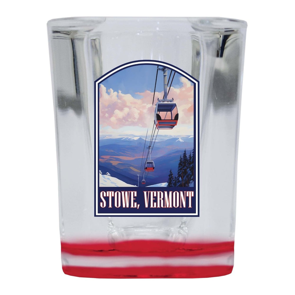 Stowe Mountain Vermont Design B Souvenir 2 Ounce Shot Glass Square Image 2