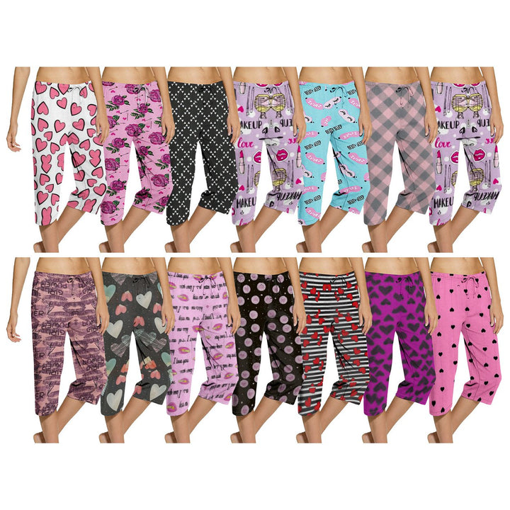 1-Pack Womens Ultra-Soft Cozy Terry knit Comfy Capri Sleepwear Pajama Bottoms Image 12