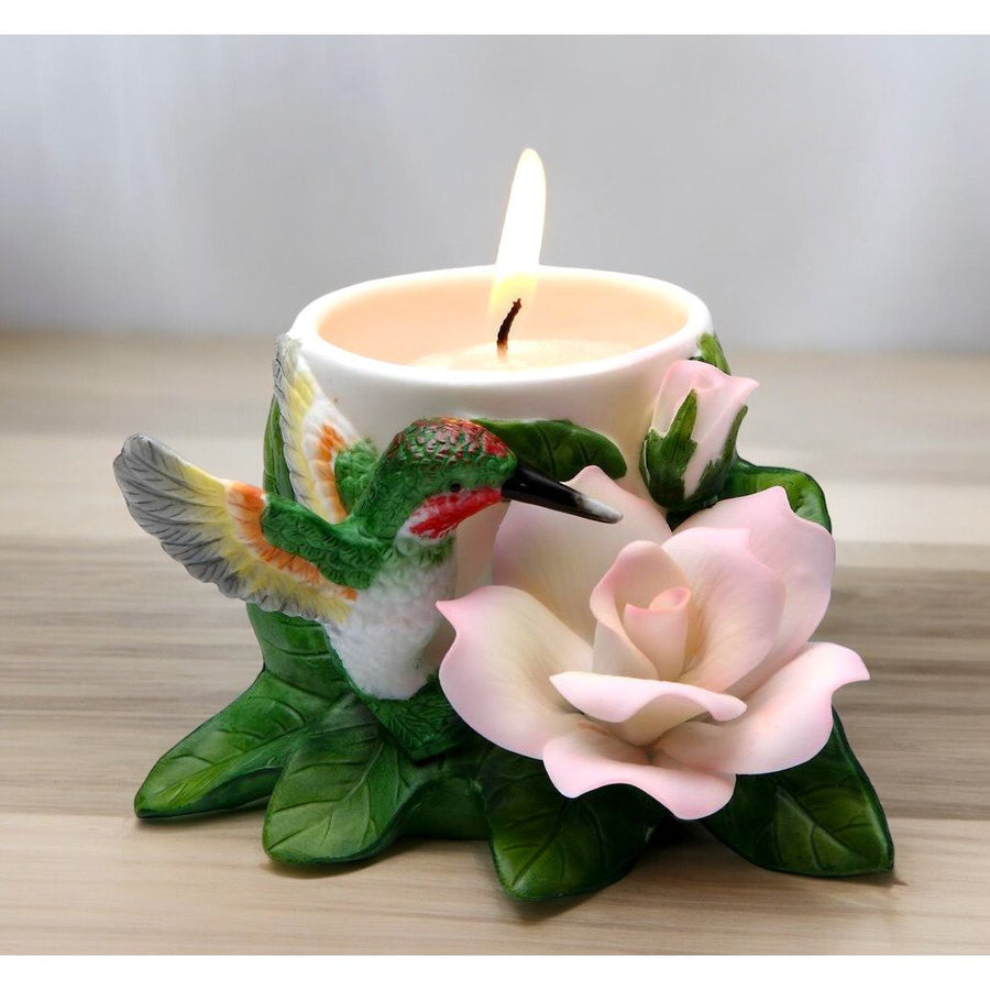 Ceramic Hummingbird Votive Candle Holder 4x3 Vintage Image 1