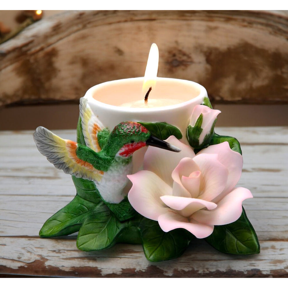 Ceramic Hummingbird Votive Candle Holder 4x3 Vintage Image 2