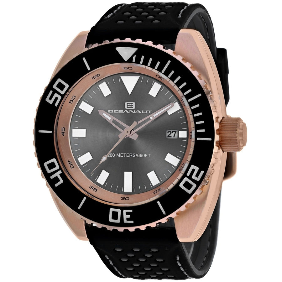 Oceanaut OC0524 Mens Grey Dial Watch Stainless Steel Rubber Strap 200m Water Resistant Image 1