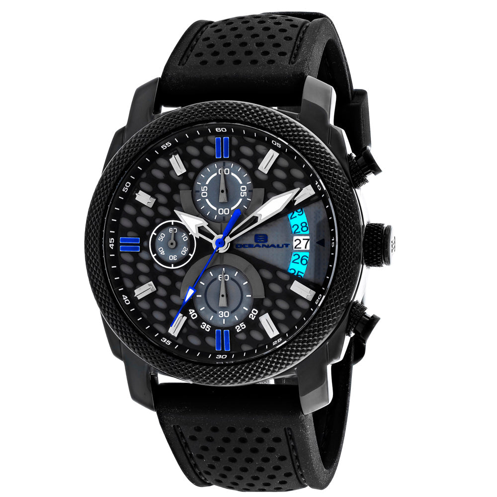 Oceanaut Mens Kryptonite Black Grey Dial Watch OC2321 Stainless Steel Rubber Strap Image 1