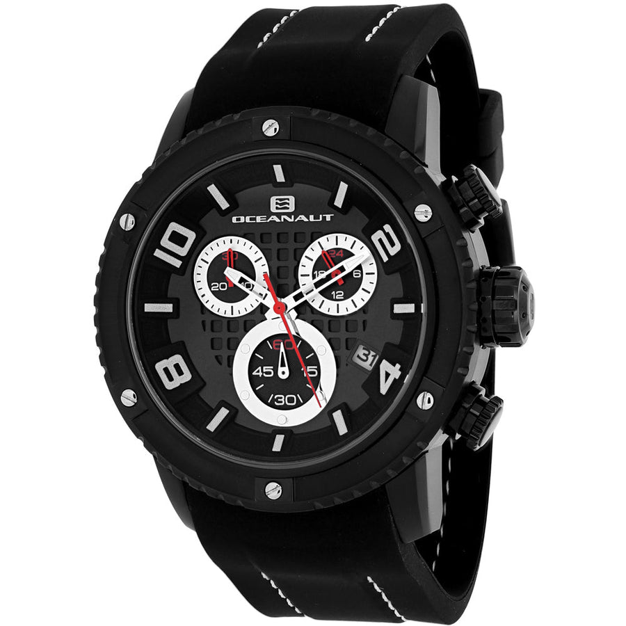 Oceanaut Impulse Sport Black Dial Watch OC3124R Stainless Steel Silicone Strap Image 1