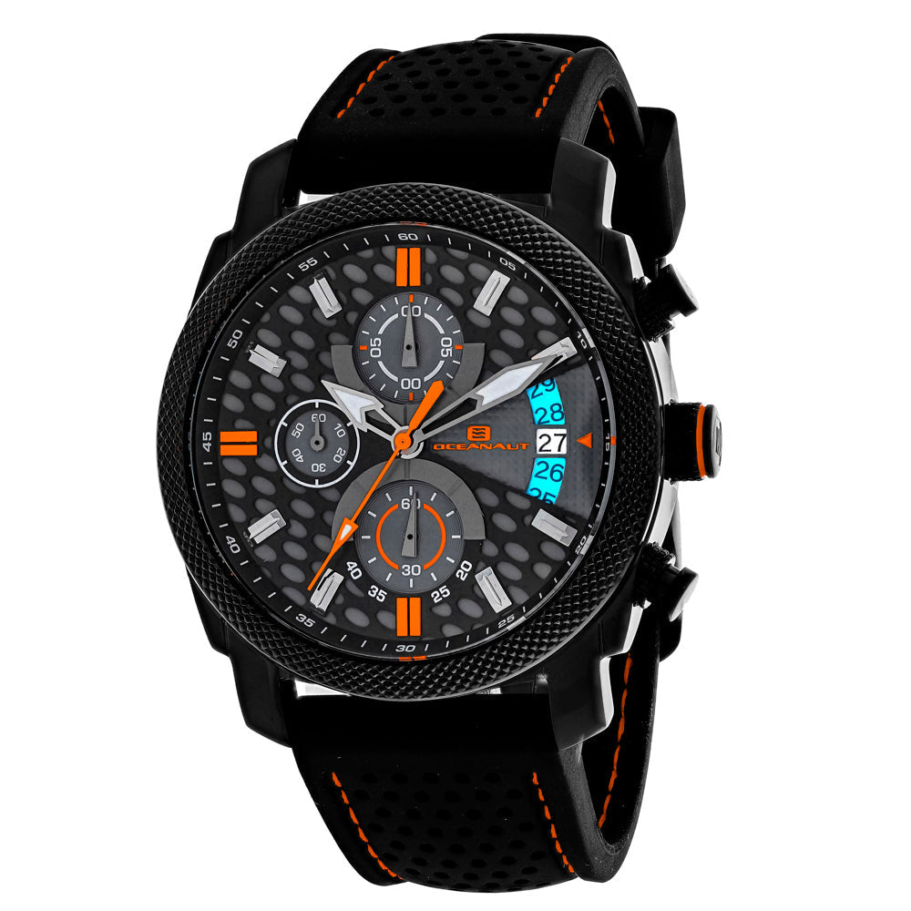 Oceanaut Mens Kryptonite Watch Black Grey Dial Rubber Strap OC2323 Waterproof Image 1