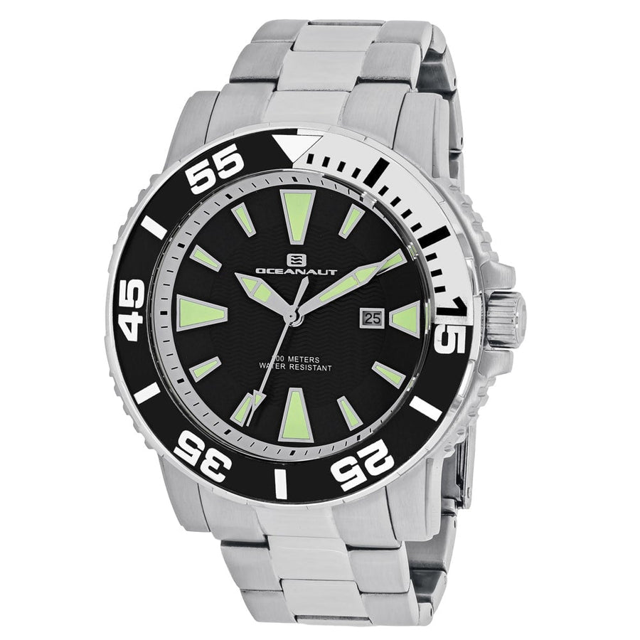 Oceanaut Mens Marletta Black Dial Watch OC2911 Stainless Steel Waterproof 200m Image 1