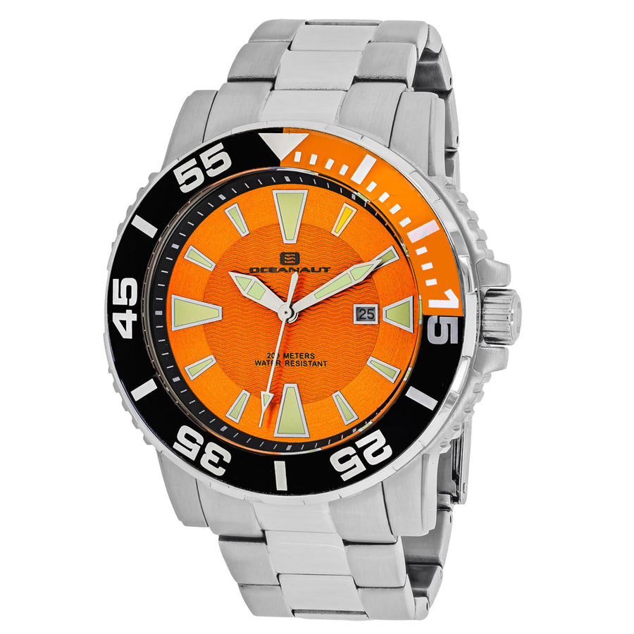 Oceanaut Marletta OC2910 Mens Orange Dial Quartz Watch Stainless Steel 200M Image 1