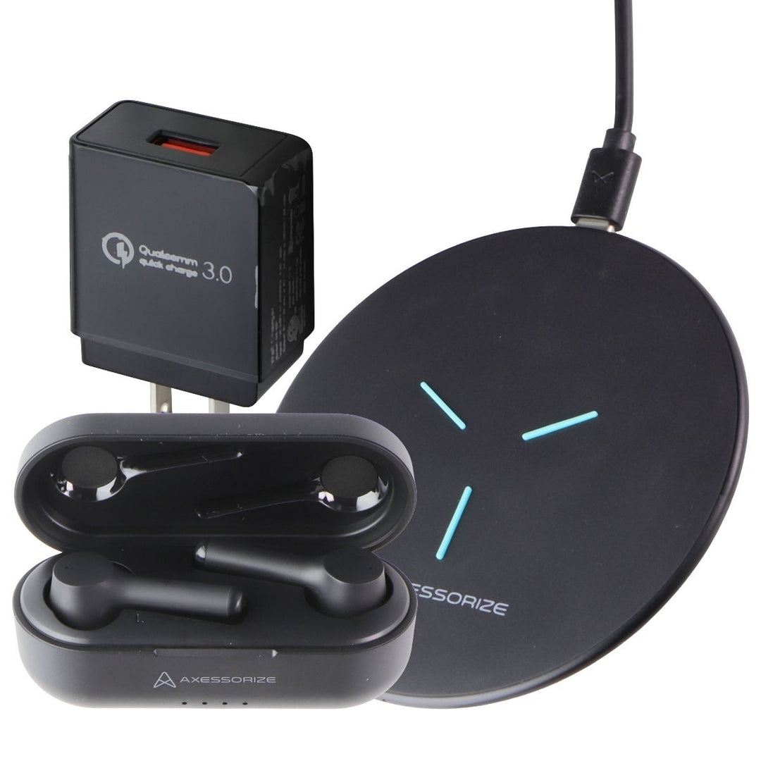 Axessorize Wireless Essential Bundle w/True Wireless Earbuds + Wireless Charger Image 1