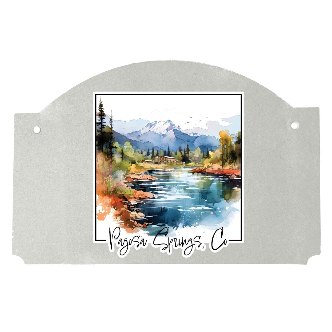 Pagosa Springs Colorado Design A Souvenir Wood sign flat with string Image 1