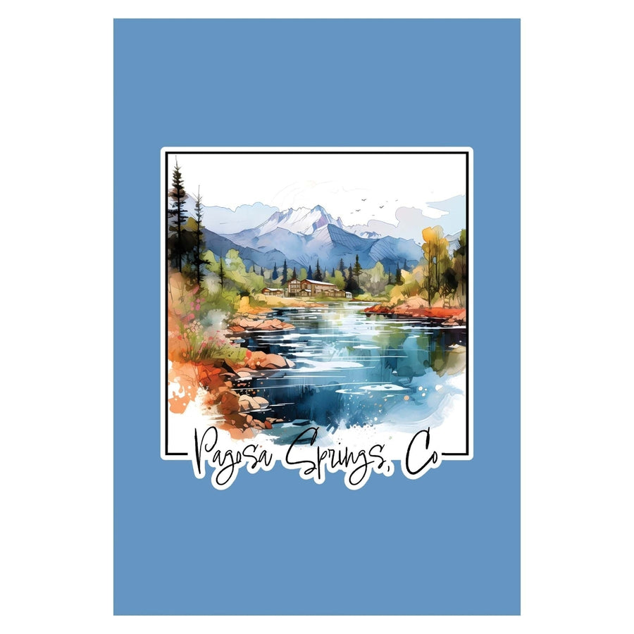 Pagosa Springs Colorado Design A Souvenir Wood sign with frame 5x7 Image 1