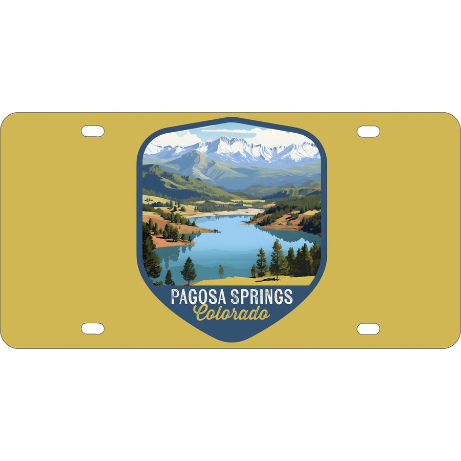 Pagosa Springs Colorado Design B Souvenir Metal License Plate Image 1