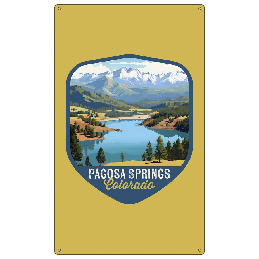 Pagosa Springs Colorado Design B Souvenir Metal Sign 9 x 15 Image 1