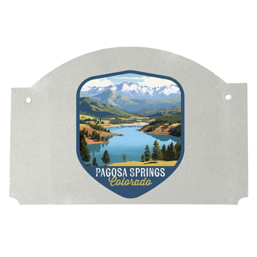 Pagosa Springs Colorado Design B Souvenir Wood sign flat with string Image 1