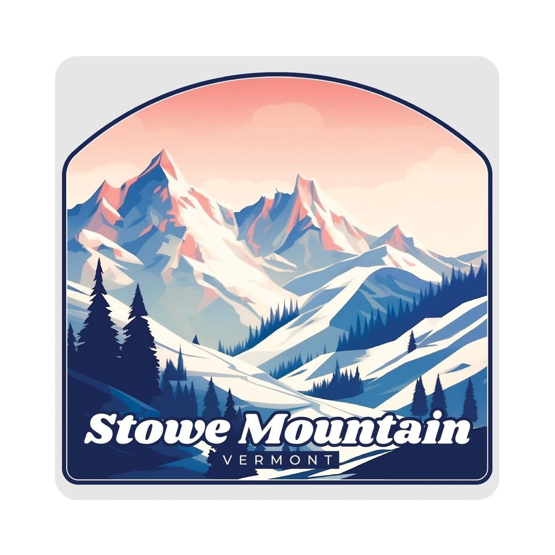 Stowe Mountain Vermont Design A Souvenir 4x4-Inch Coaster Acrylic 4 Pack Image 1