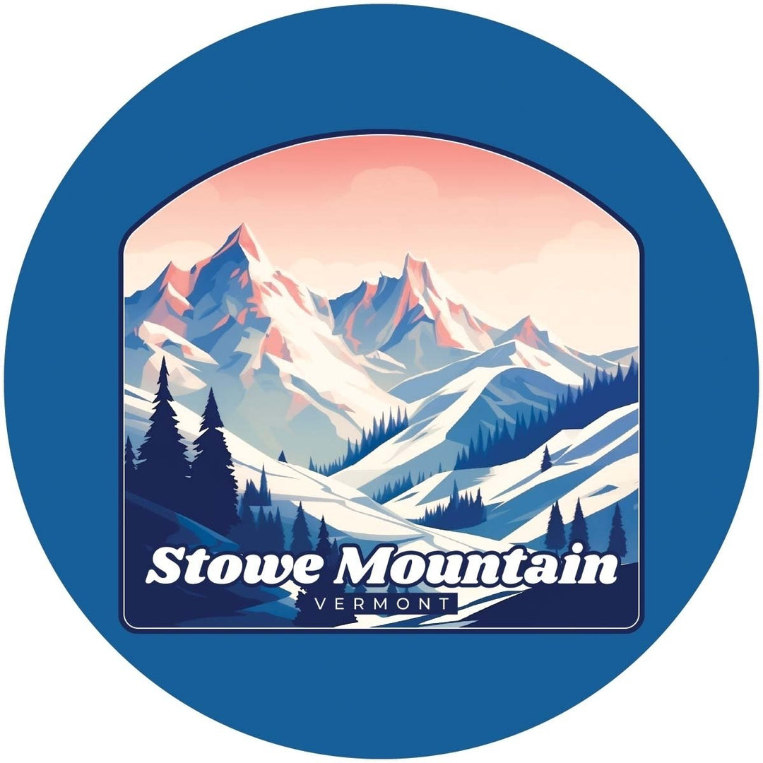 Stowe Mountain Vermont Design A Souvenir Coaster Paper 4 Pack Image 1