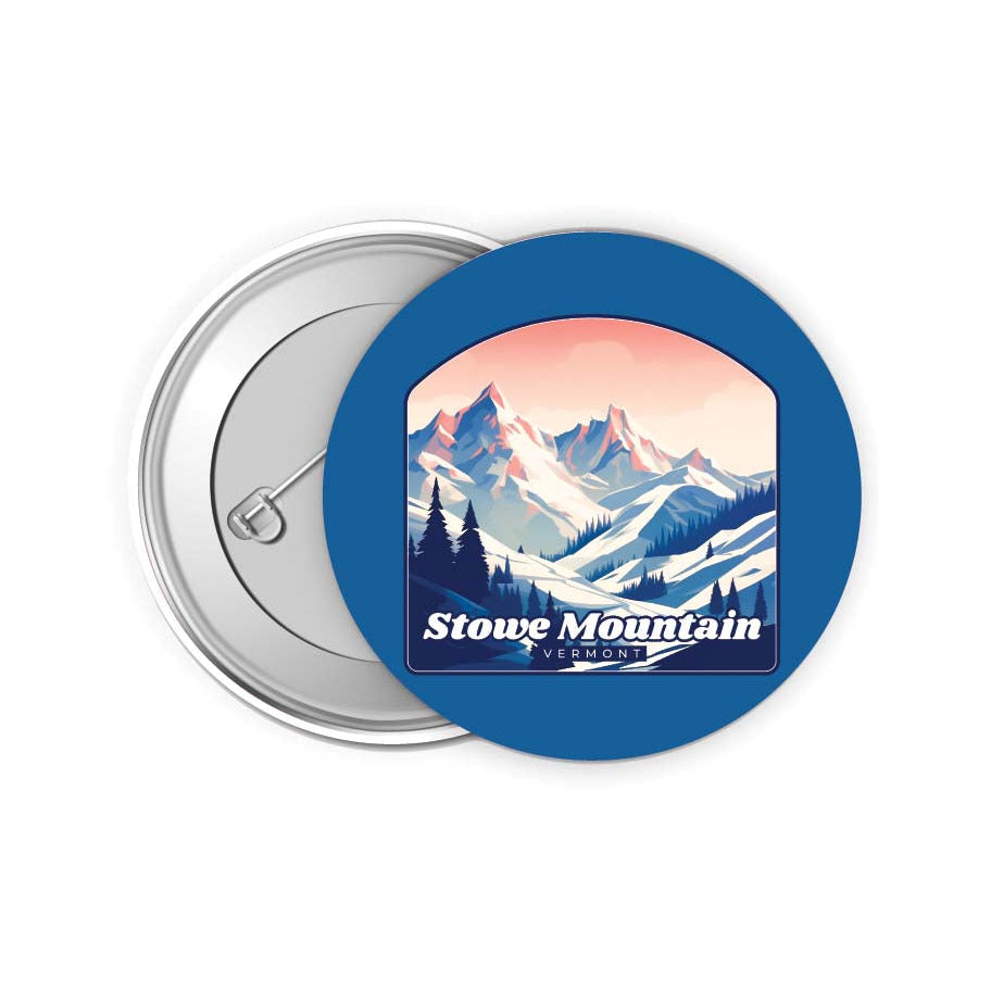 Stowe Mountain Vermont Design A Souvenir Small 2-Inch Button Pin 4 Pack Image 1