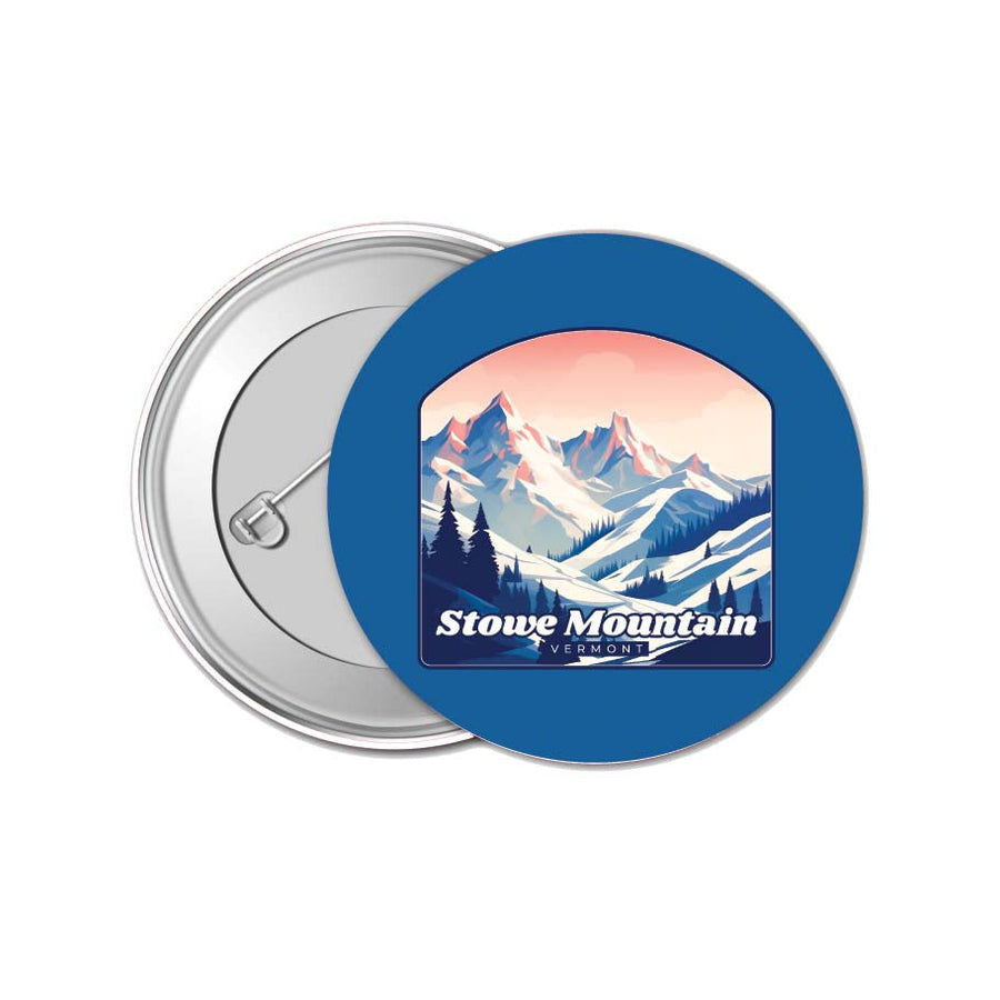 Stowe Mountain Vermont Design A Souvenir Small 1-Inch Button Pin 4 Pack Image 1