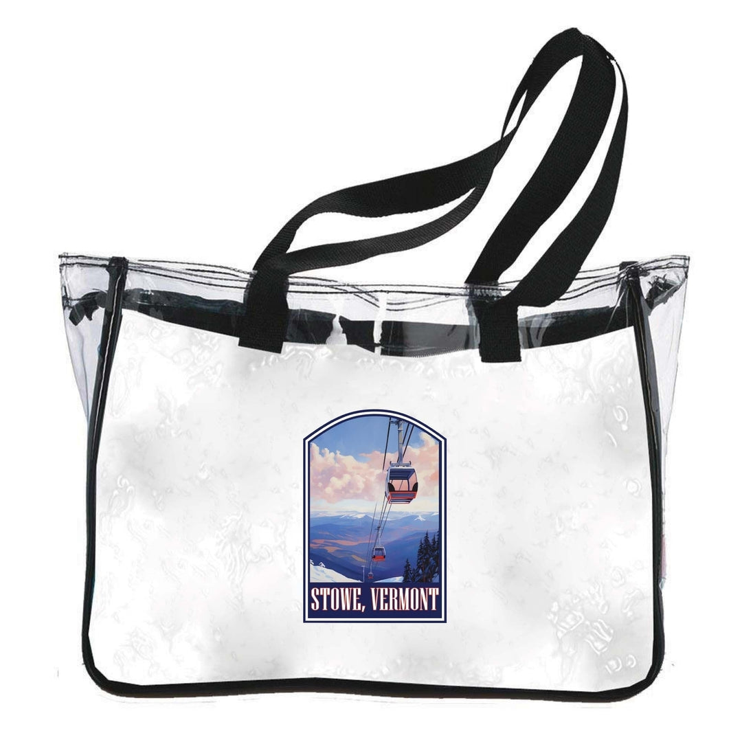 Stowe Mountain Vermont Design B Souvenir Clear Tote Bag Image 1