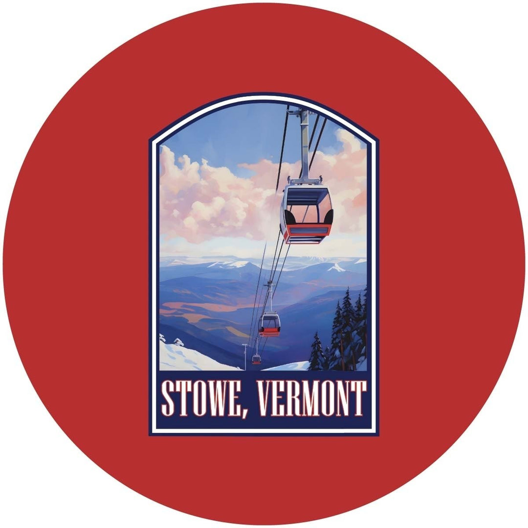 Stowe Mountain Vermont Design B Souvenir Coaster Paper 4 Pack Image 1