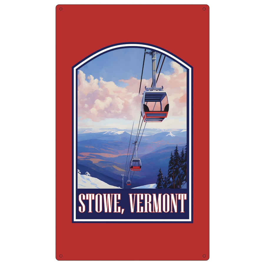 Stowe Mountain Vermont Design B Souvenir Metal Sign 9 x 15 Image 1