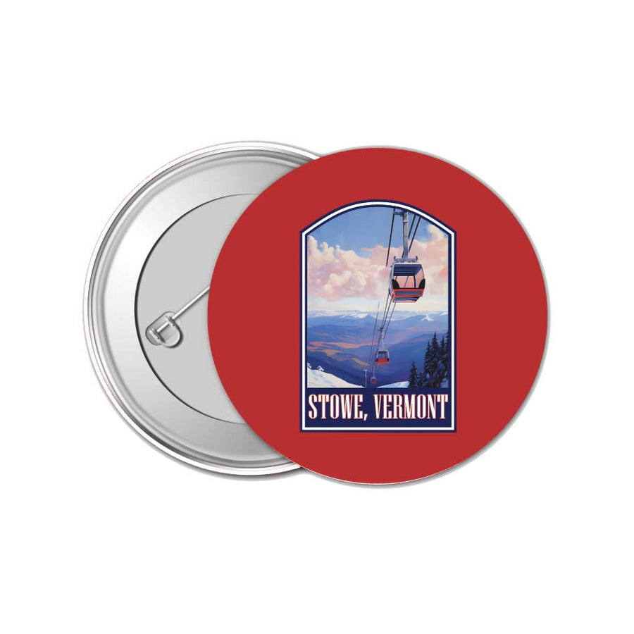 Stowe Mountain Vermont Design B Souvenir Small 1-Inch Button Pin 4 Pack Image 1